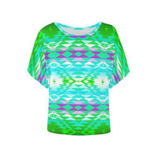 Load image into Gallery viewer, Taos Powwow 120 Women&#39;s Batwing-Sleeved Blouse T shirt (Model T44) Women&#39;s Batwing-Sleeved Blouse T shirt (T44) e-joyer 
