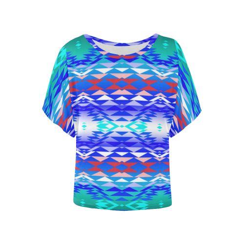 Taos Powwow 180 Women's Batwing-Sleeved Blouse T shirt (Model T44) Women's Batwing-Sleeved Blouse T shirt (T44) e-joyer 