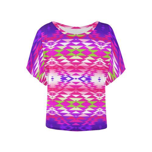 Taos Powwow 270 Women's Batwing-Sleeved Blouse T shirt (Model T44) Women's Batwing-Sleeved Blouse T shirt (T44) e-joyer 