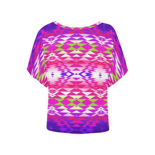Taos Powwow 270 Women's Batwing-Sleeved Blouse T shirt (Model T44) Women's Batwing-Sleeved Blouse T shirt (T44) e-joyer 