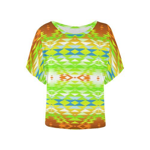 Taos Powwow 30 Women's Batwing-Sleeved Blouse T shirt (Model T44) Women's Batwing-Sleeved Blouse T shirt (T44) e-joyer 