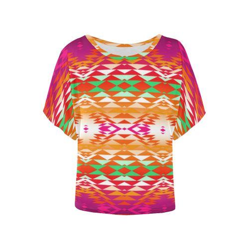 Taos Powwow 330 Women's Batwing-Sleeved Blouse T shirt (Model T44) Women's Batwing-Sleeved Blouse T shirt (T44) e-joyer 