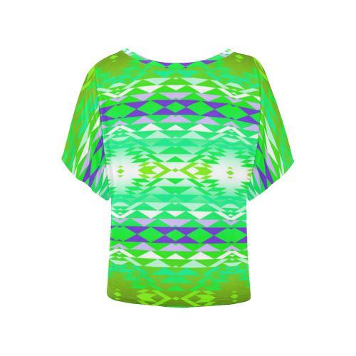Taos Powwow 90 Women's Batwing-Sleeved Blouse T shirt (Model T44) Women's Batwing-Sleeved Blouse T shirt (T44) e-joyer 