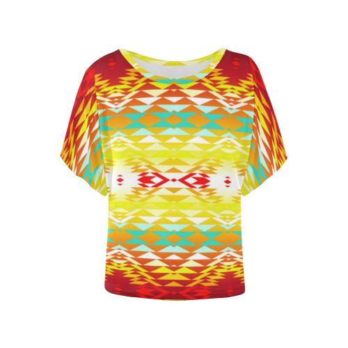 Taos Powwow Women's Batwing-Sleeved Blouse T shirt (Model T44) Women's Batwing-Sleeved Blouse T shirt (T44) e-joyer 