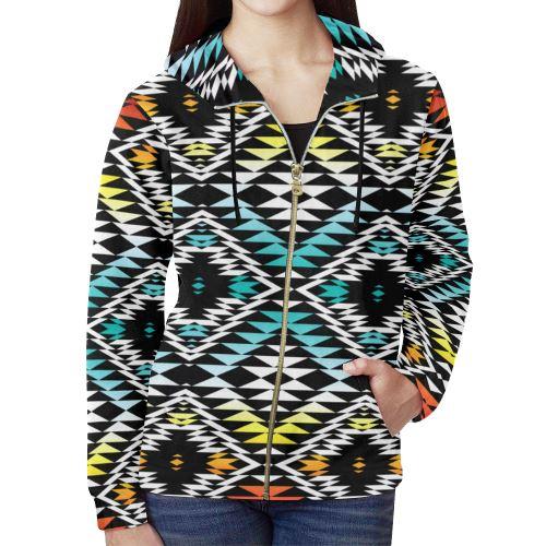 Taos Sunrise All Over Print Full Zip Hoodie for Women (Model H14) All Over Print Full Zip Hoodie for Women (H14) e-joyer 