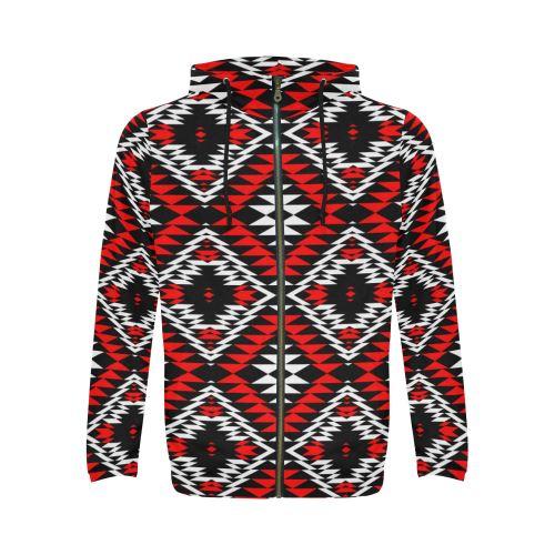 Taos Wool All Over Print Full Zip Hoodie for Men (Model H14) All Over Print Full Zip Hoodie for Men (H14) e-joyer 