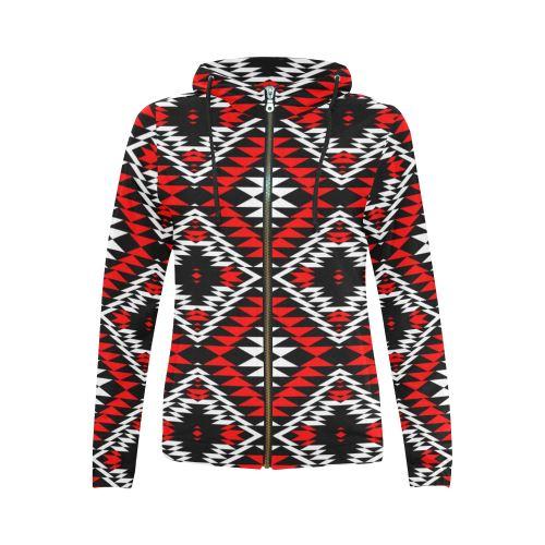 Taos Wool All Over Print Full Zip Hoodie for Women (Model H14) All Over Print Full Zip Hoodie for Women (H14) e-joyer 