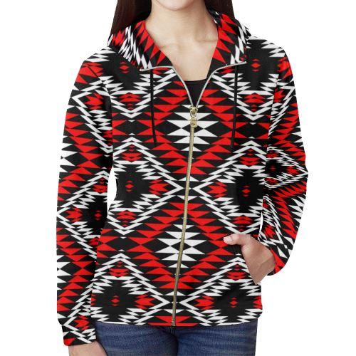 Taos Wool All Over Print Full Zip Hoodie for Women (Model H14) All Over Print Full Zip Hoodie for Women (H14) e-joyer 