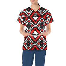 Load image into Gallery viewer, Taos Wool All Over Print Scrub Top Scrub Top e-joyer 
