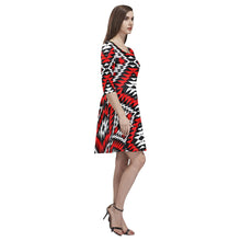 Load image into Gallery viewer, Taos Wool Tethys Half-Sleeve Skater Dress(Model D20) Tethys Half-Sleeve Skater Dress (D20) e-joyer 
