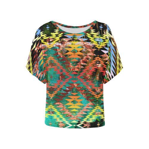 Taos Wool Women's Batwing-Sleeved Blouse T shirt (Model T44) Women's Batwing-Sleeved Blouse T shirt (T44) e-joyer 