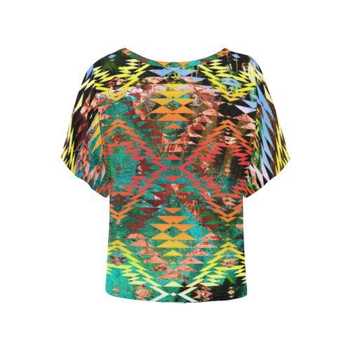 Taos Wool Women's Batwing-Sleeved Blouse T shirt (Model T44) Women's Batwing-Sleeved Blouse T shirt (T44) e-joyer 