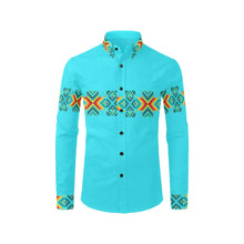 Load image into Gallery viewer, Turquoise Blanket Strip-1 Men&#39;s All Over Print Casual Dress Shirt (Model T61) Men&#39;s Dress Shirt (T61) e-joyer 

