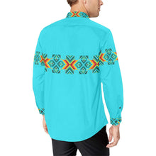 Load image into Gallery viewer, Turquoise Blanket Strip-1 Men&#39;s All Over Print Casual Dress Shirt (Model T61) Men&#39;s Dress Shirt (T61) e-joyer 
