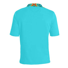 Load image into Gallery viewer, Turquoise Blanket Strip Men&#39;s All Over Print Polo Shirt (Model T55) Men&#39;s Polo Shirt (Model T55) e-joyer 
