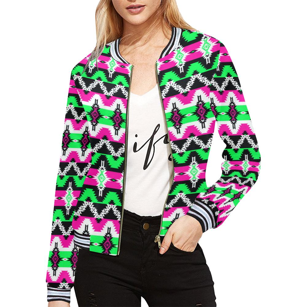 Two Spirit Ceremony All Over Print Bomber Jacket for Women (Model H21) All Over Print Bomber Jacket for Women (H21) e-joyer 