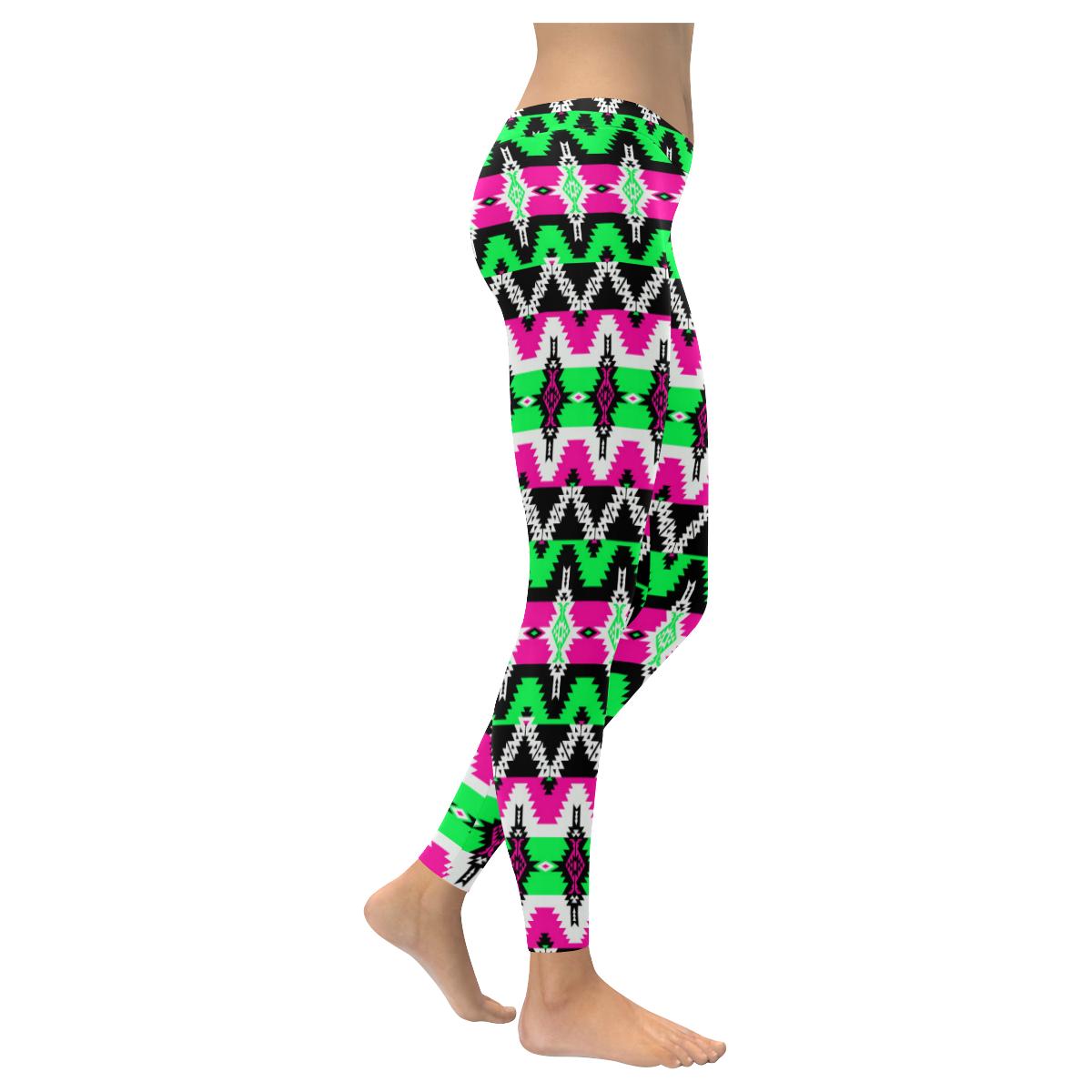 Two Spirit Ceremony Low Rise Leggings (Invisible Stitch) (Model L05) Low Rise Leggings (Invisible Stitch) (L05) e-joyer 