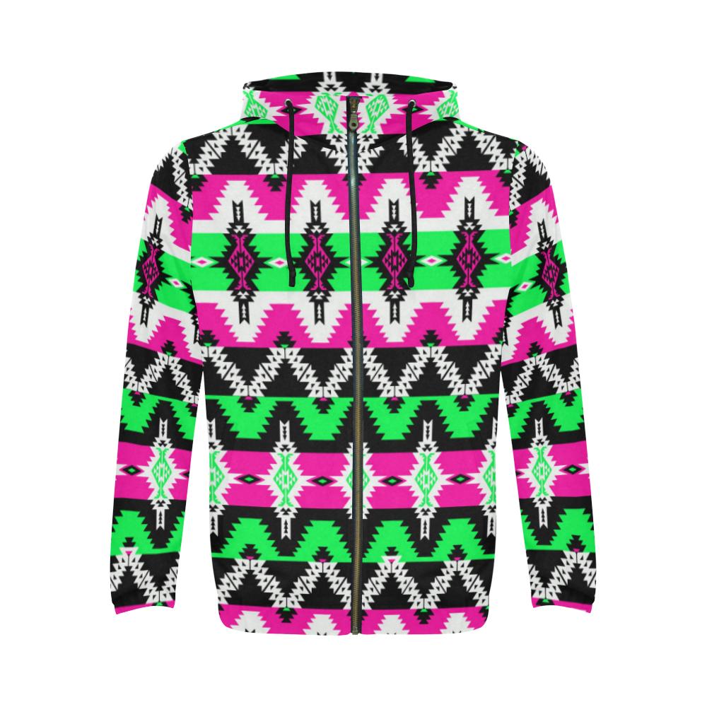 Two Spirit Ceremony Zip Hoodie by 49 Dzine