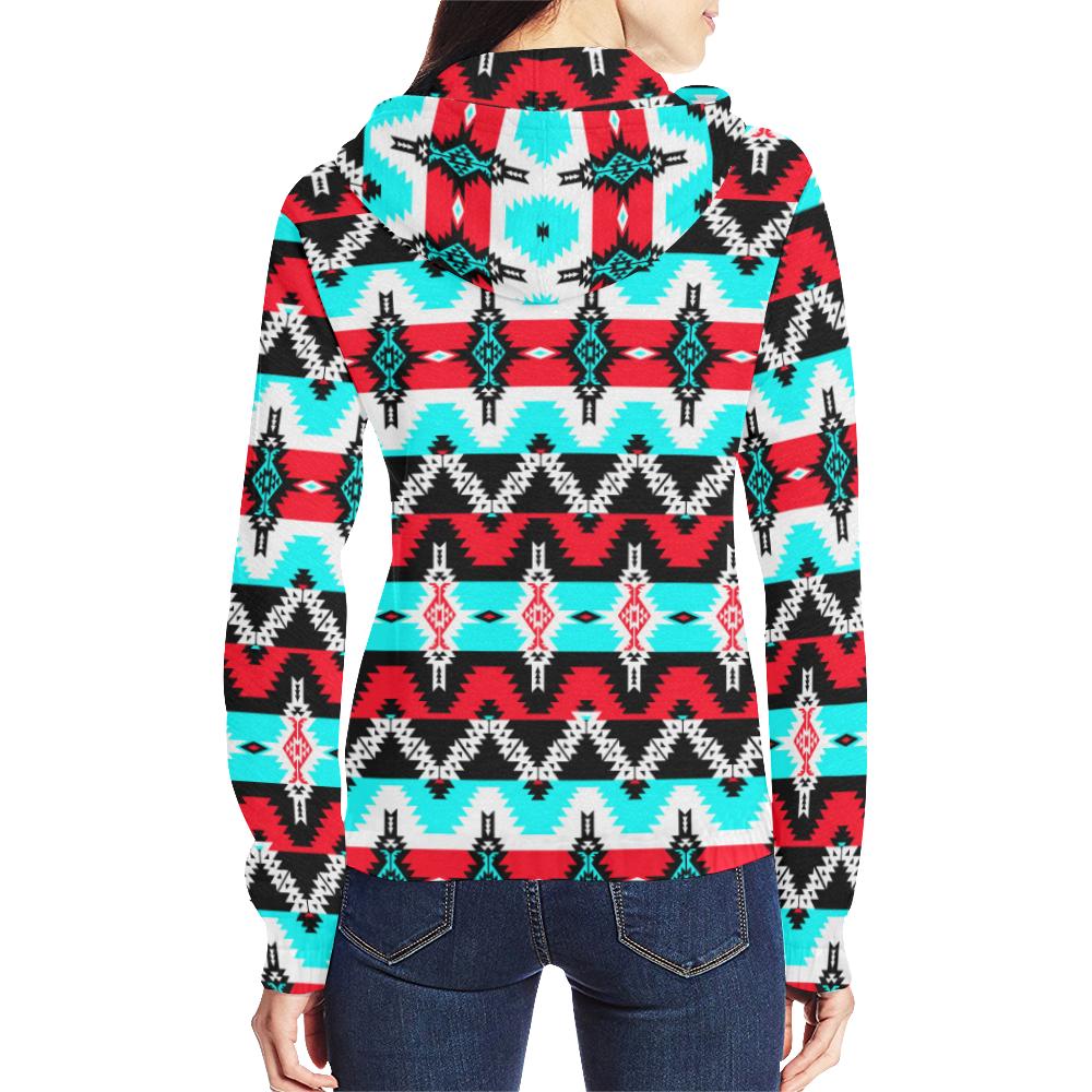 Two Spirit Dance All Over Print Full Zip Hoodie for Women (Model H14) All Over Print Full Zip Hoodie for Women (H14) e-joyer 