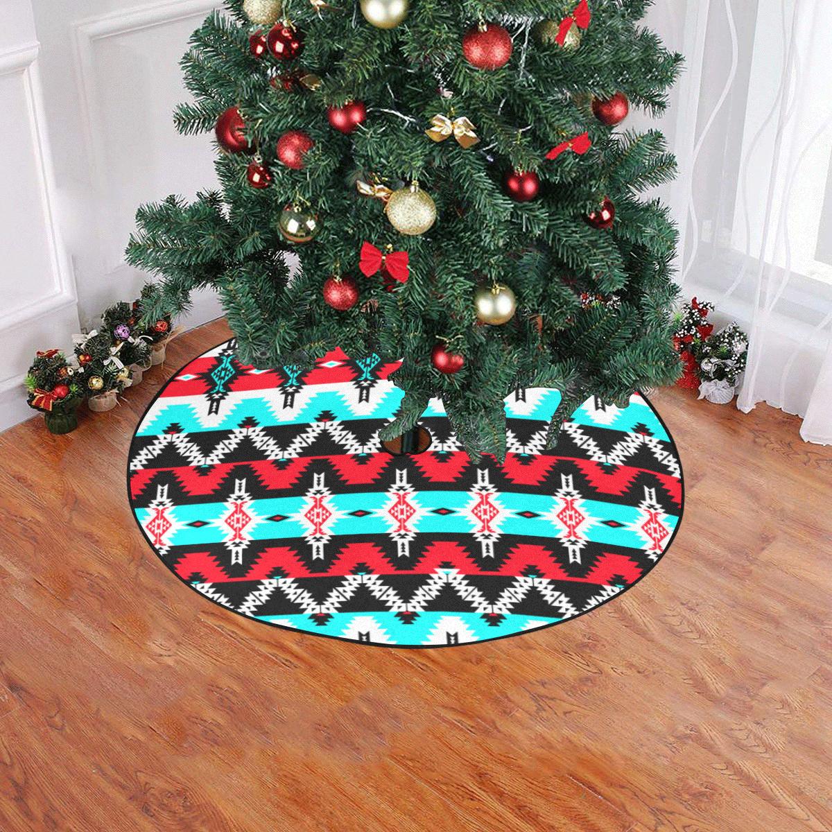 Two Spirit Dance Christmas Tree Skirt 47" x 47" Christmas Tree Skirt e-joyer 