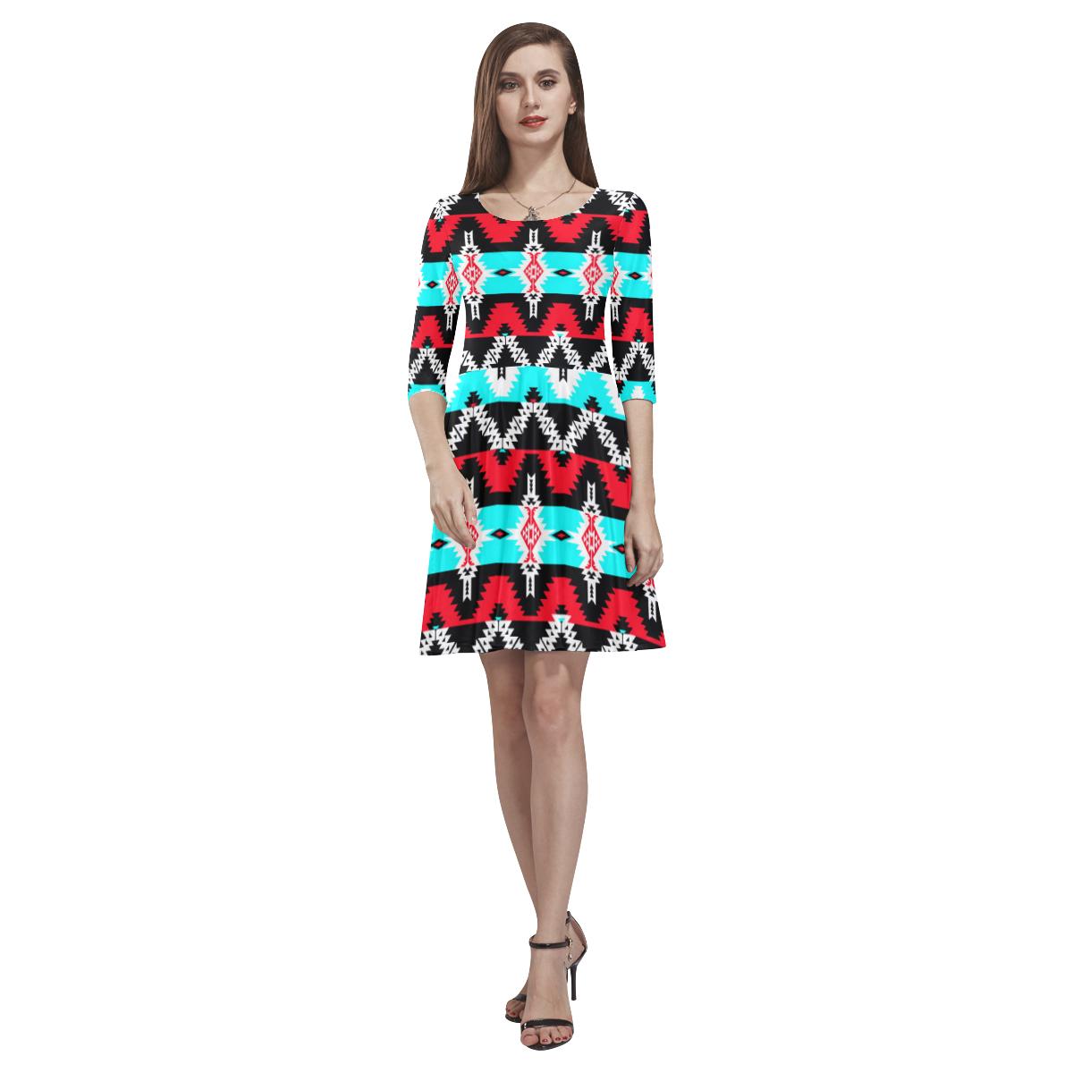 Two Spirit Dance Tethys Half-Sleeve Skater Dress(Model D20) Tethys Half-Sleeve Skater Dress (D20) e-joyer 