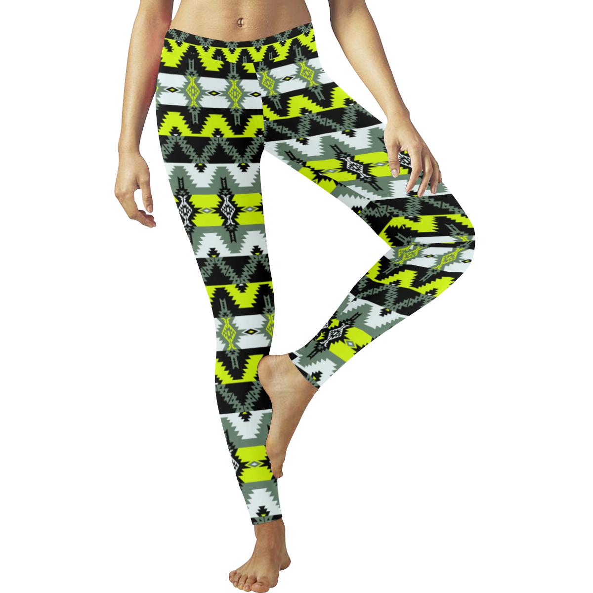 Two Spirit Medicine Low Rise Leggings (Invisible Stitch) (Model L05) Low Rise Leggings (Invisible Stitch) (L05) e-joyer 