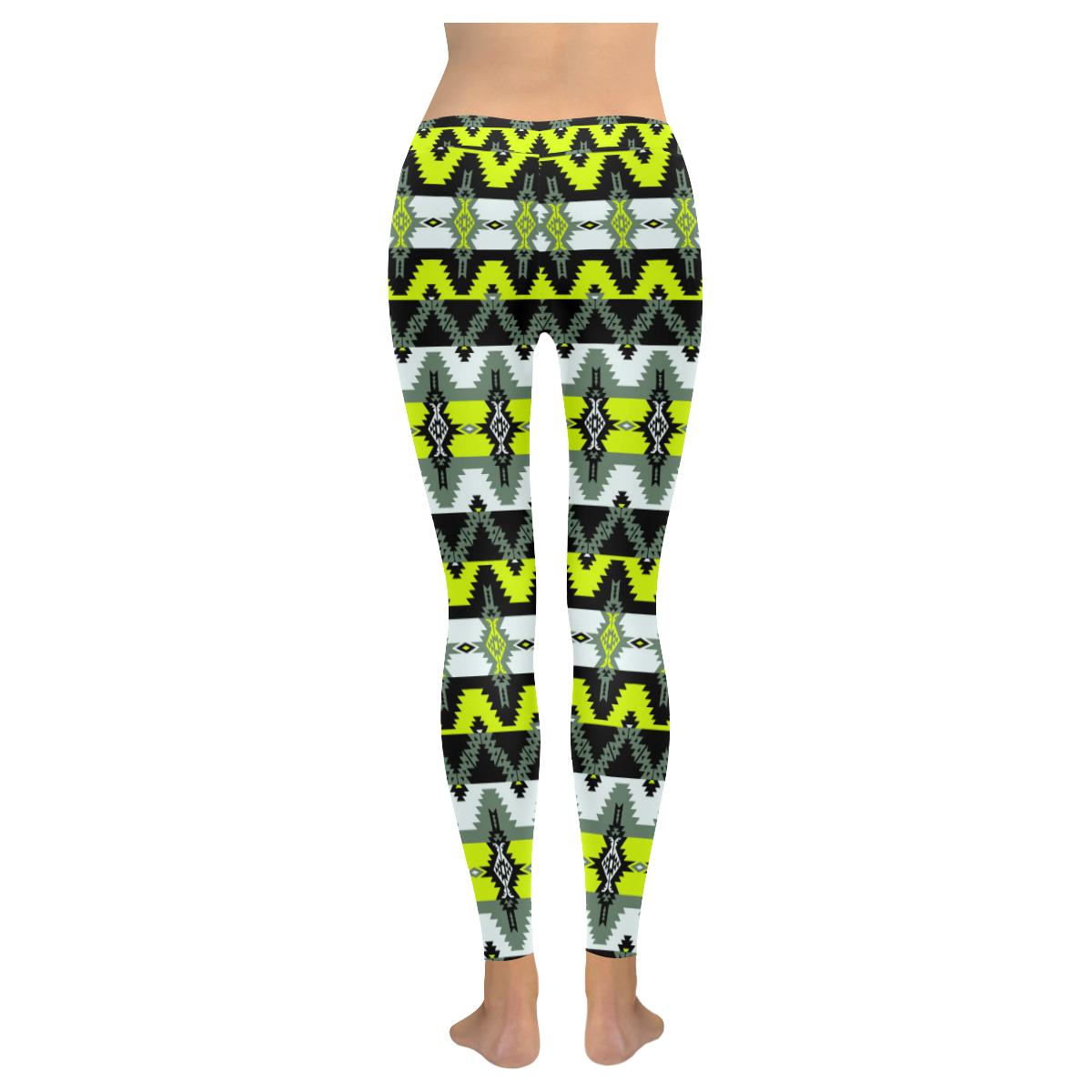 Two Spirit Medicine Low Rise Leggings (Invisible Stitch) (Model L05) Low Rise Leggings (Invisible Stitch) (L05) e-joyer 