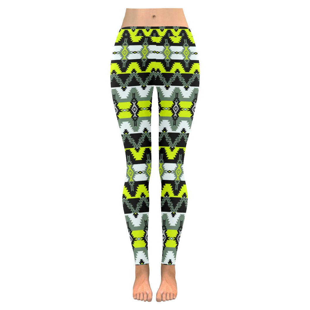 Two Spirit Medicine Low Rise Leggings (Invisible Stitch) (Model L05) Low Rise Leggings (Invisible Stitch) (L05) e-joyer 