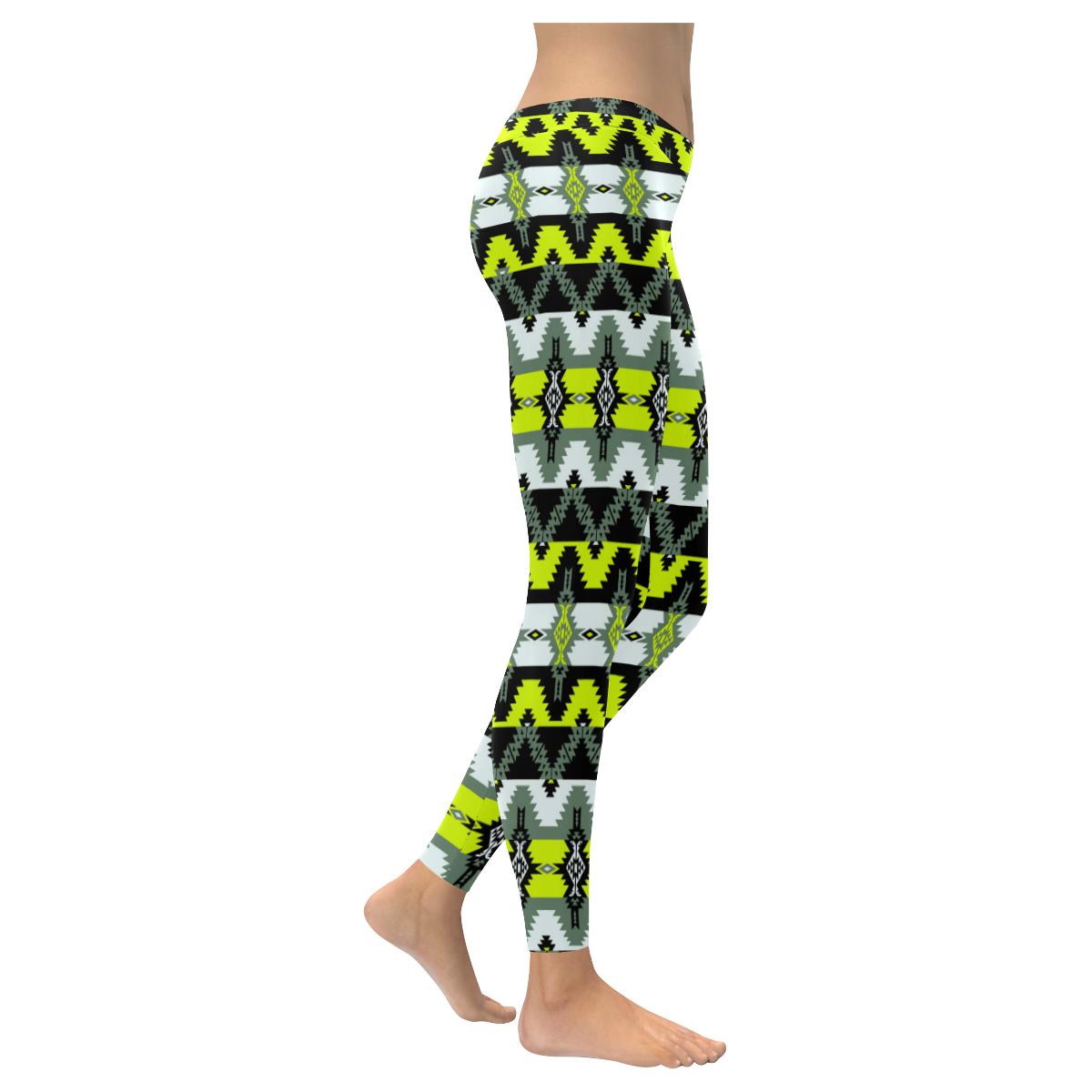 Two Spirit Medicine Low Rise Leggings (Invisible Stitch) (Model L05) Low Rise Leggings (Invisible Stitch) (L05) e-joyer 