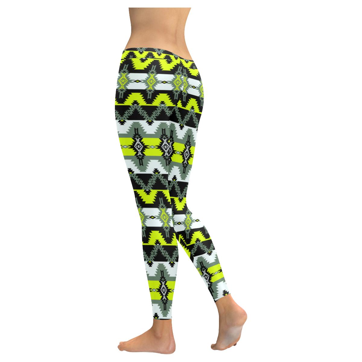 Two Spirit Medicine Low Rise Leggings (Invisible Stitch) (Model L05) Low Rise Leggings (Invisible Stitch) (L05) e-joyer 