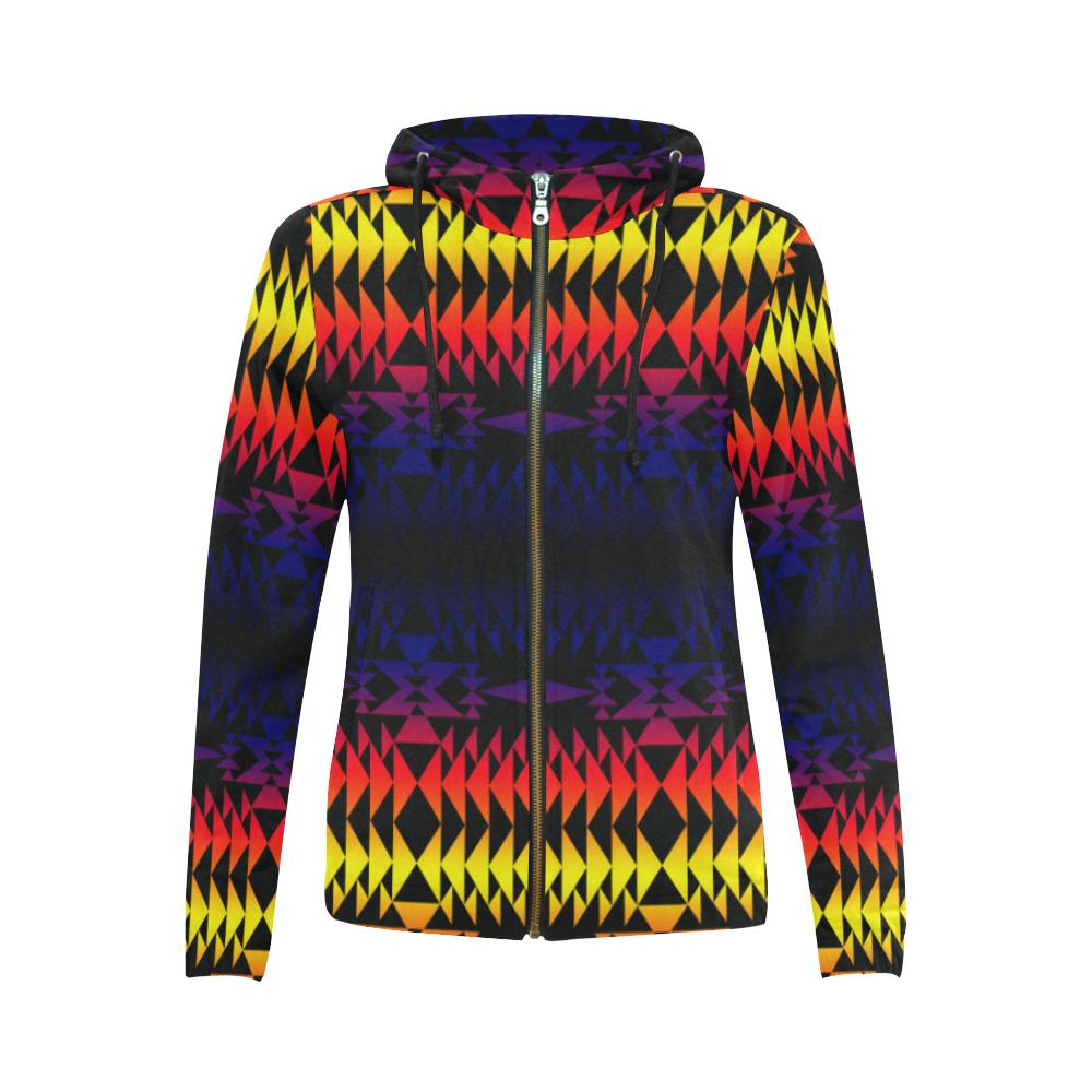 Two Worlds Apart All Over Print Full Zip Hoodie for Women (Model H14) All Over Print Full Zip Hoodie for Women (H14) e-joyer 