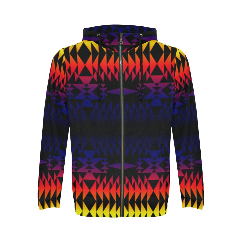Two Worlds Apart Zip Hoodie by 49 Dzine
