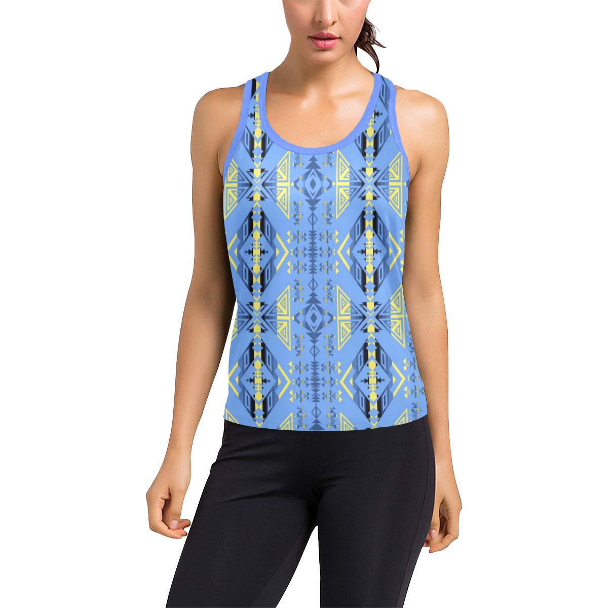 Upstream Expedition Blue Ridge Women's Racerback Tank Top (Model T60) Racerback Tank Top (T60) e-joyer 