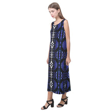 Load image into Gallery viewer, Upstream Expedition Forest Sky Phaedra Sleeveless Open Fork Long Dress (Model D08) Phaedra Sleeveless Open Fork Long Dress (D08) e-joyer 
