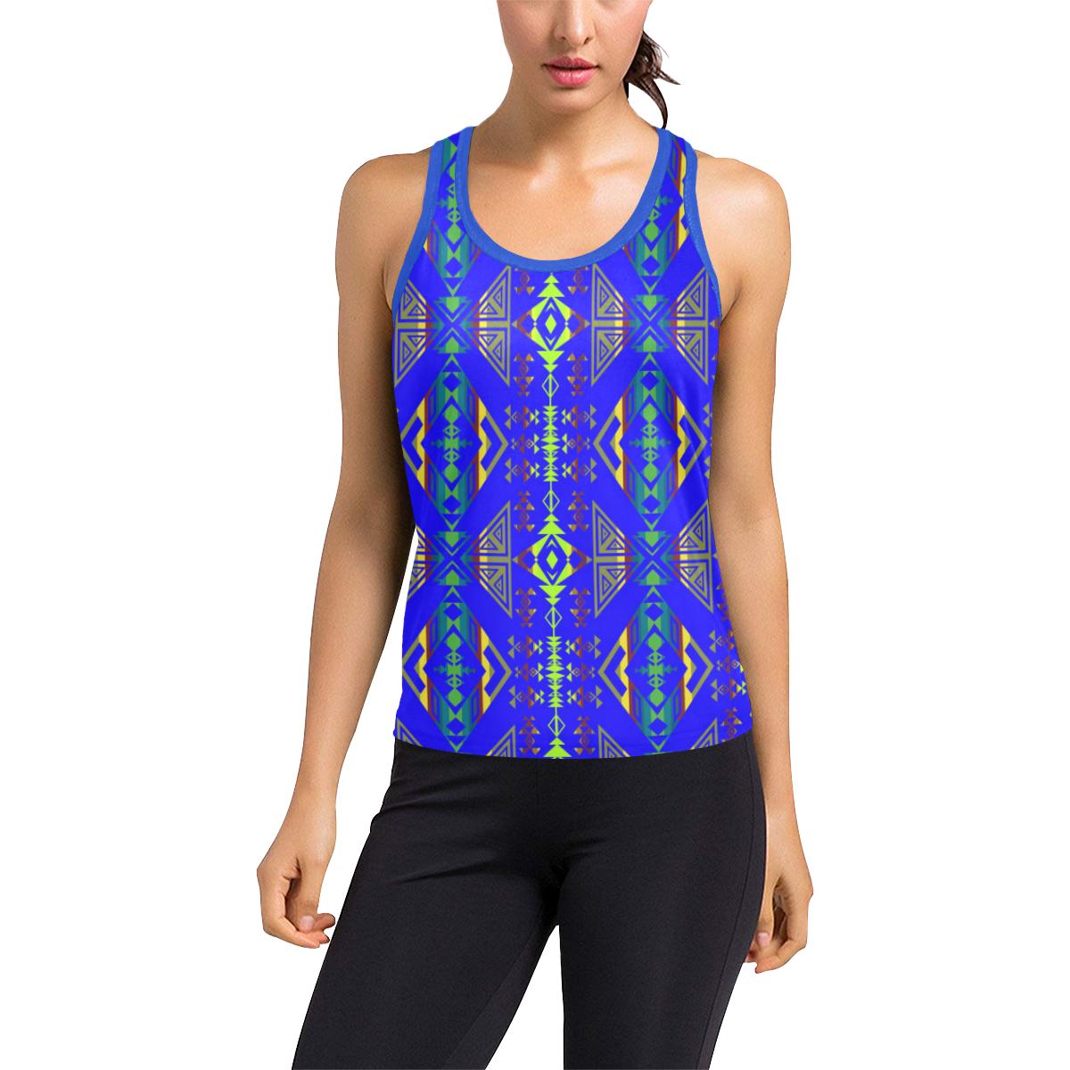 Upstream Expedition Midnight Run Women's Racerback Tank Top (Model T60) Racerback Tank Top (T60) e-joyer 