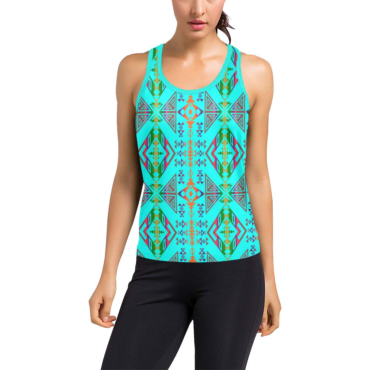 Upstream Expedition Noon Day Sky Women's Racerback Tank Top (Model T60) Racerback Tank Top (T60) e-joyer 