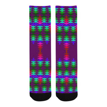 Load image into Gallery viewer, Violet Sage with Eagle Feather Trouser Socks Trouser Socks e-joyer 
