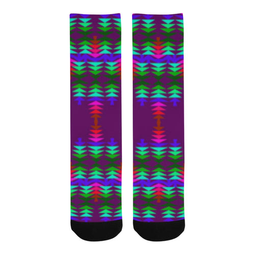 Violet Sage with Eagle Feather Trouser Socks Trouser Socks e-joyer 