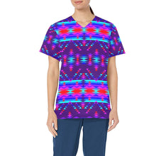 Load image into Gallery viewer, Vision of Peace All Over Print Scrub Top Scrub Top e-joyer 
