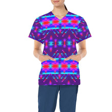 Load image into Gallery viewer, Vision of Peace All Over Print Scrub Top Scrub Top e-joyer 
