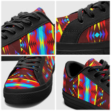 Load image into Gallery viewer, Visions of Lasting Peace Aapisi Low Top Canvas Shoes Black Sole 49 Dzine 
