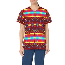 Load image into Gallery viewer, Visions of Lasting Peace All Over Print Scrub Top Scrub Top e-joyer 
