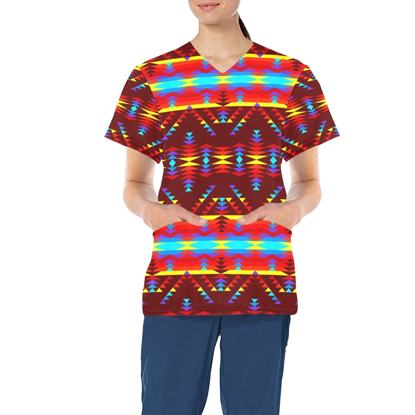 Visions of Lasting Peace All Over Print Scrub Top Scrub Top e-joyer 