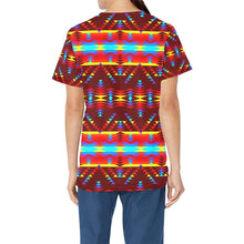 Load image into Gallery viewer, Visions of Lasting Peace All Over Print Scrub Top Scrub Top e-joyer 
