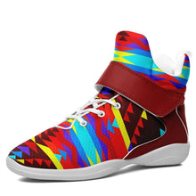 Load image into Gallery viewer, Visions of Lasting Peace Ipottaa Basketball / Sport High Top Shoes - White Sole 49 Dzine US Men 7 / EUR 40 White Sole with Dark Red Strap 
