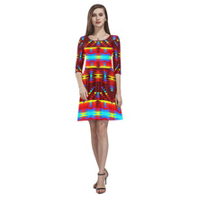 Load image into Gallery viewer, Visions of Lasting Peace Tethys Half-Sleeve Skater Dress(Model D20) Tethys Half-Sleeve Skater Dress (D20) e-joyer 
