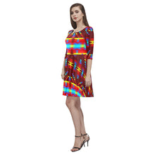 Load image into Gallery viewer, Visions of Lasting Peace Tethys Half-Sleeve Skater Dress(Model D20) Tethys Half-Sleeve Skater Dress (D20) e-joyer 
