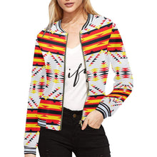 Load image into Gallery viewer, Visions of Peace Directions All Over Print Bomber Jacket for Women (Model H21) All Over Print Bomber Jacket for Women (H21) e-joyer 
