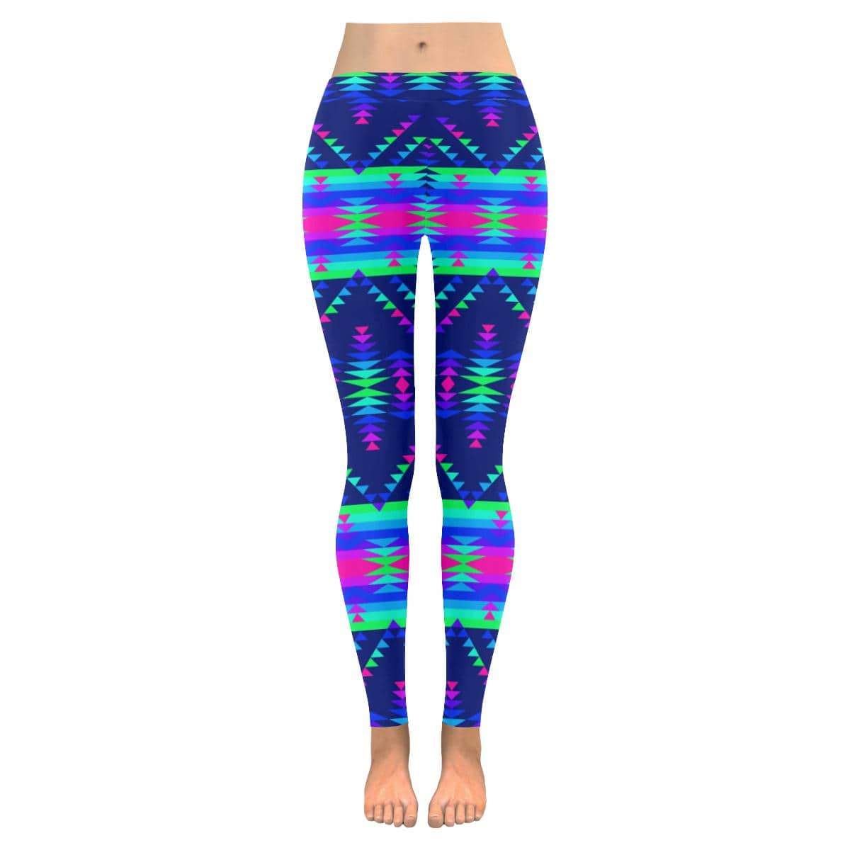 Visions of Peace Talks Low Rise Leggings (Invisible Stitch) (Model L05) Low Rise Leggings (Invisible Stitch) (L05) e-joyer 