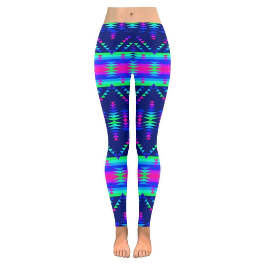 Visions of Peace Talks Low Rise Leggings (Invisible Stitch) (Model L05) Low Rise Leggings (Invisible Stitch) (L05) e-joyer 